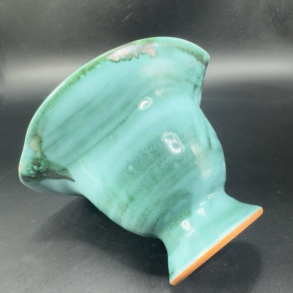 Italian Art Pottery Footed Dish Bowl Container Hand Made RedWare Made In Italy - Picture 6 of 14